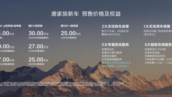 预售25万起 新款唐家族将于8月31日上市