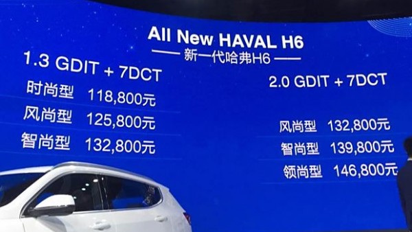 长城哈弗H6上市 售价11.88-14.68万