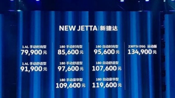 一汽-大众新捷达正式上市 售7.99-13.49万
