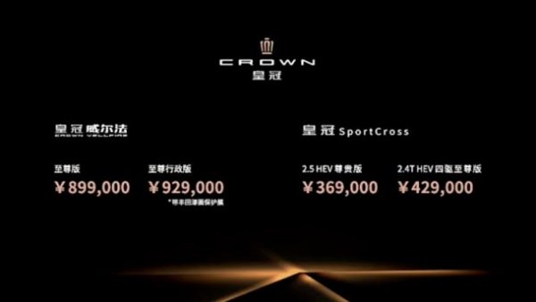 售36.9万起 丰田皇冠SportCross上市