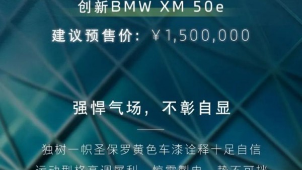 宝马XM 50e/Label Red限量版开启预售