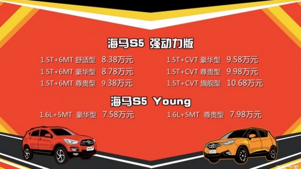 海马S5 Young上市 售7.58-7.98万元